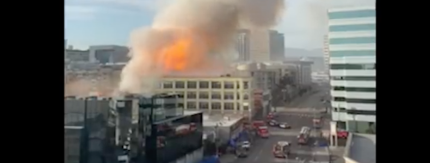 Fires at several buildings in downtown L.A. explosion