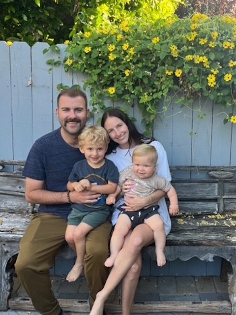 Connor with his wife and two kids